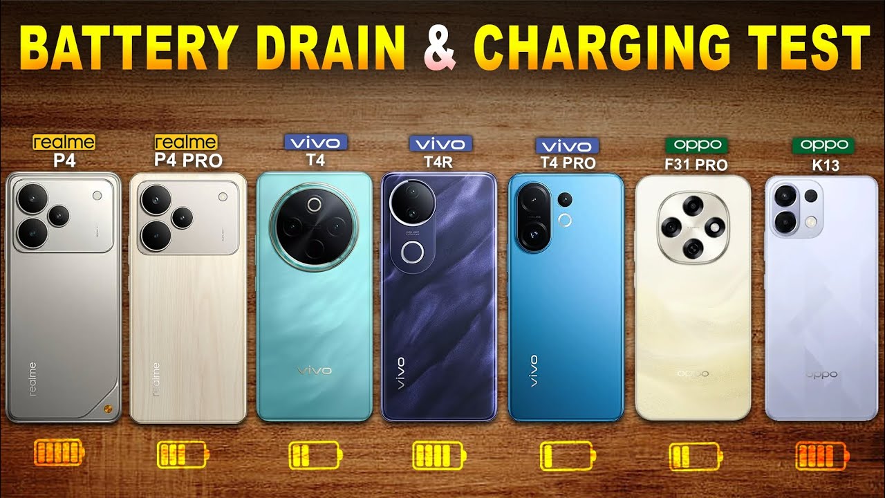 Realme P4 Pro / Realme P4 / Vivo T4 Pro / Oppo K13 / Vivo T4 / Vivo T4R / Oppo F31 Pro Battery Test