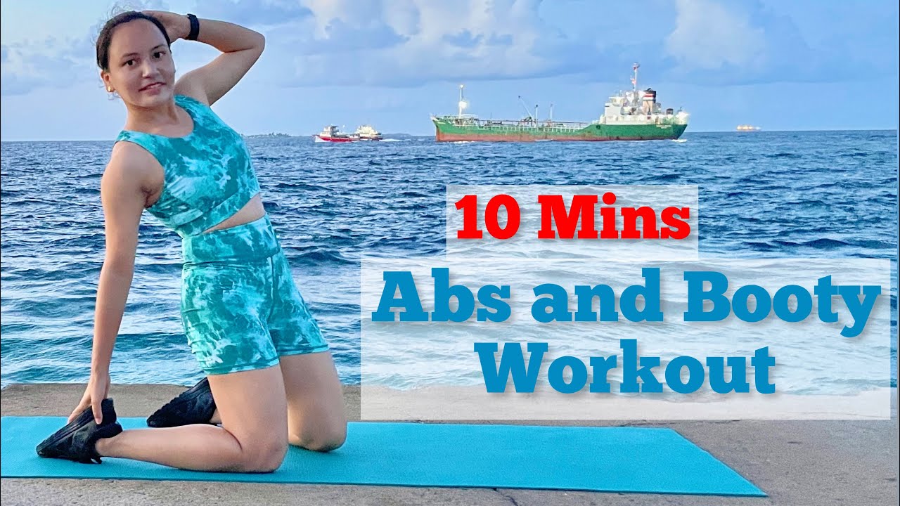 10 mins Abs and Booty Workout #booty #abs #maldives #bootygains