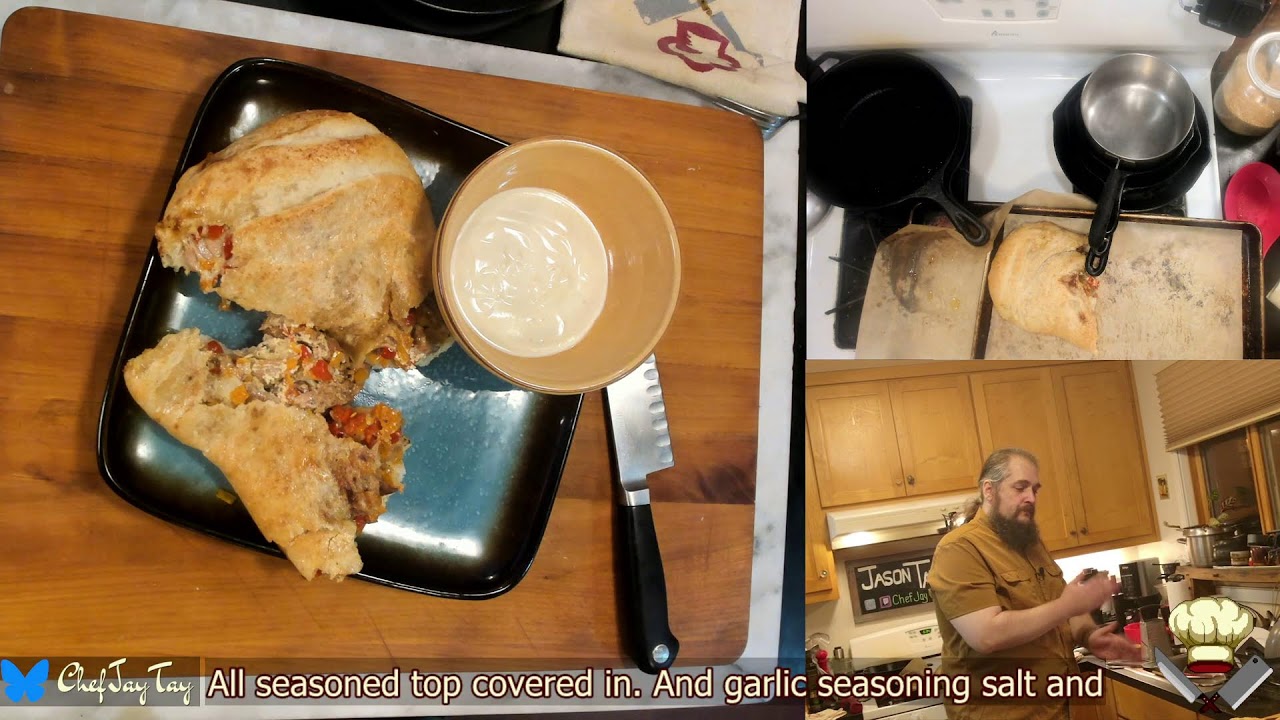 Cheesy Vinegar Braised Chicken & Gruyère stuffed Bread  | !Dinner | #1181