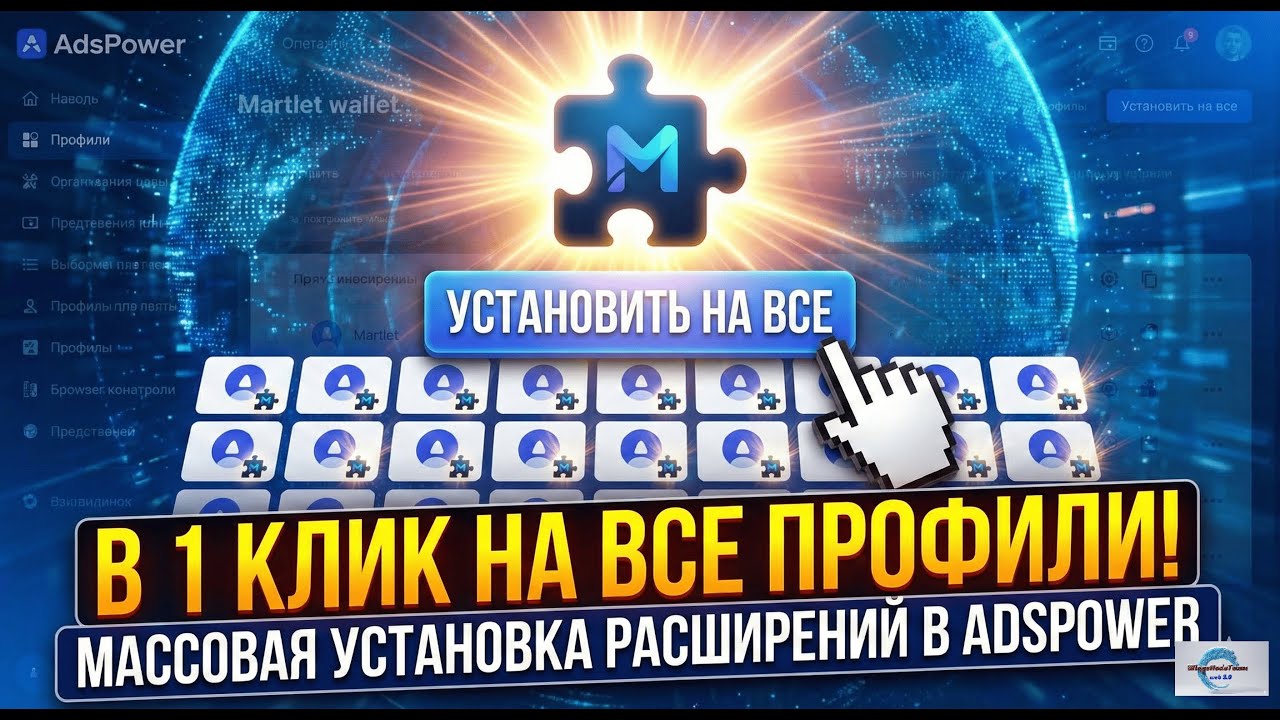 Добавляем расширения во все аккаунты ADS POWER