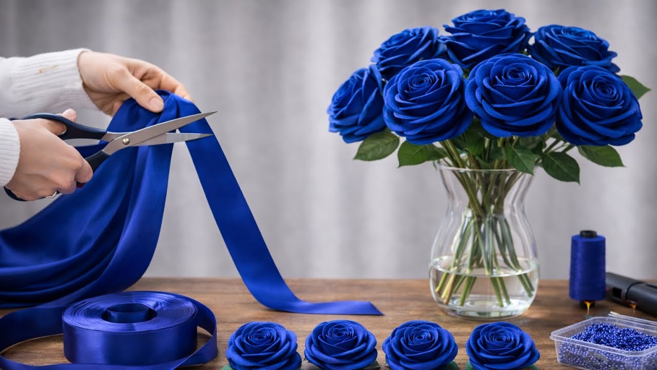 how to make flower from ribbon