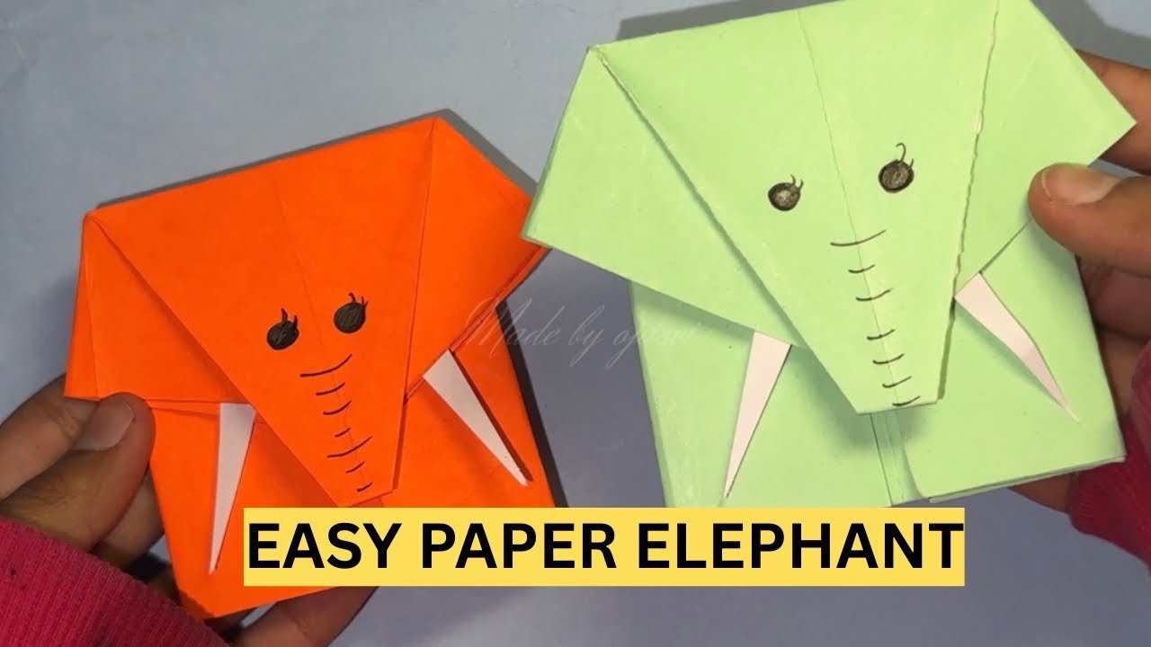 Easy Paper 🐘 Elephant Origami on I Cute Craft with Just Paper & Glue |Made by Ojasvi