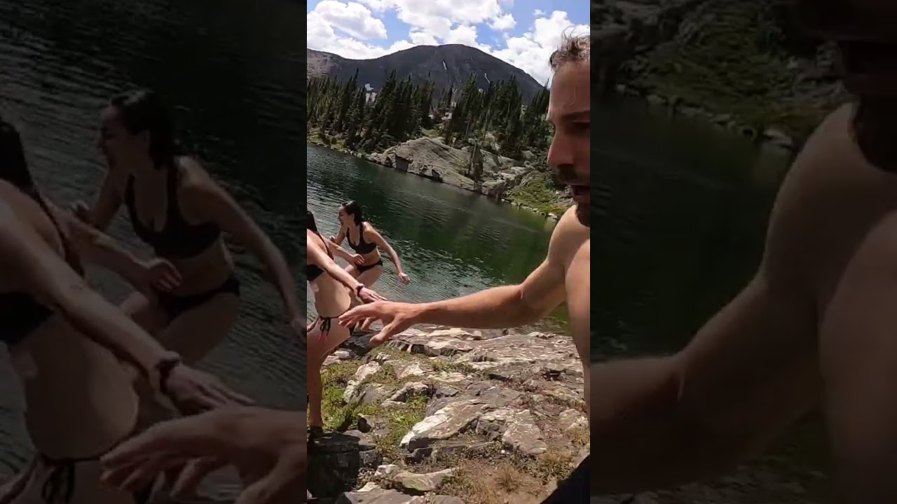 Beautiful Lake, Cold Swim! #shorts #adventure #colorado #swimming #lake #mountains