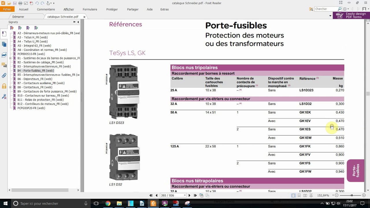 relais thermique et cartouche fusible