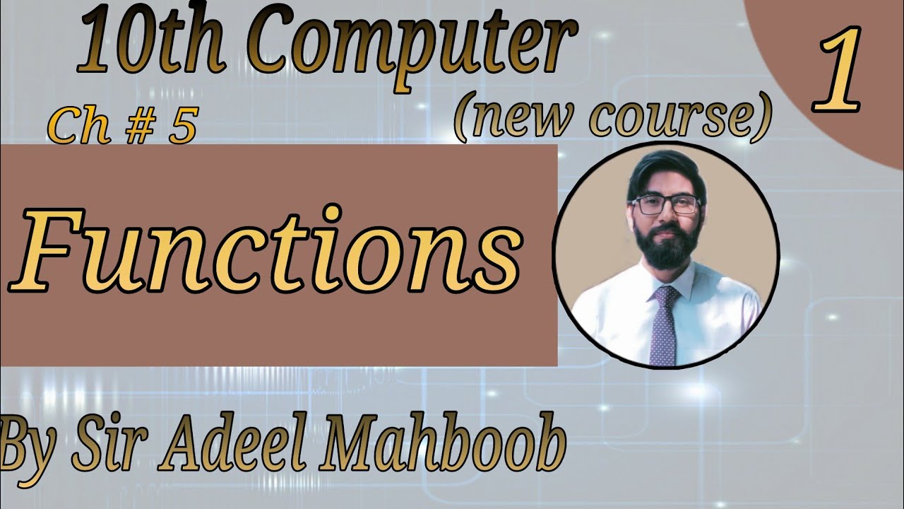 Functions in C | 10th class computer science new book chapter 5