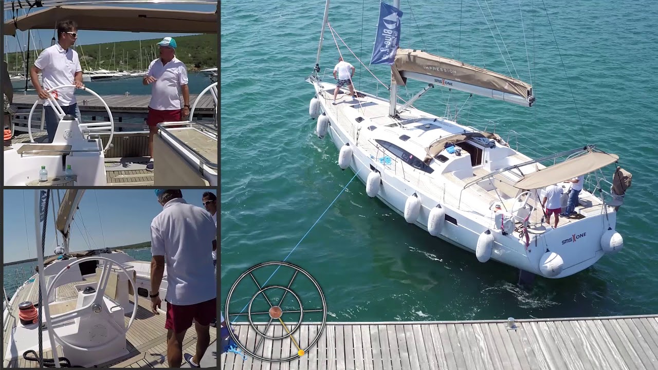 Skippertraining -Doppelruder: Anlegen mit Mittelspring