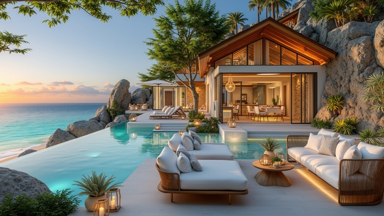 Relaxing Bossa Nova Guitar | Smooth Bossa Nova Beach Music for Summer Sunset Luxury Villa