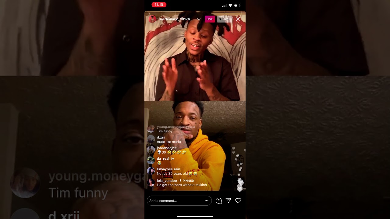 Saedemario and 1017Timdadon on IG LIVE VERY funny MUST WATCH