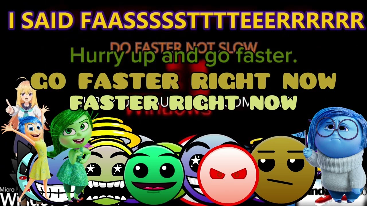 Windows XP Kill Screen with Maximal, Mayhem, Naive, Joy, Sadness, and 5 Inside Out characters