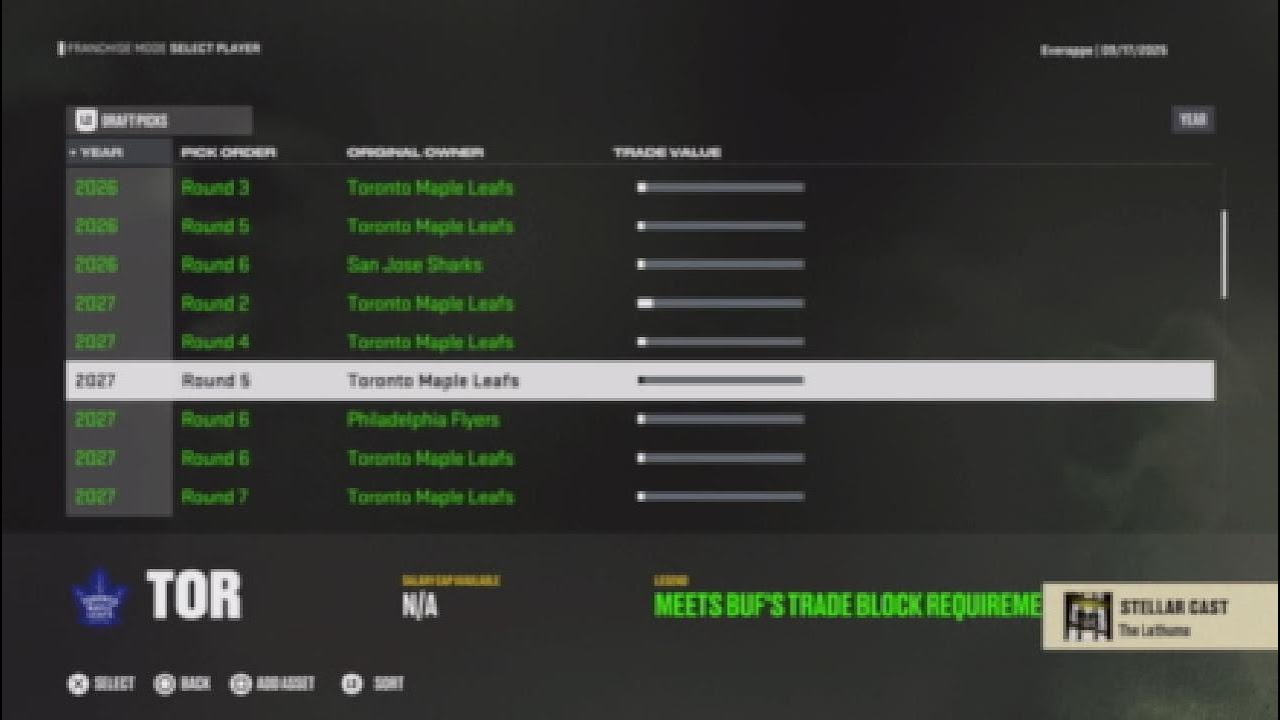 Nhl franchise mode Toronto Maple leafs