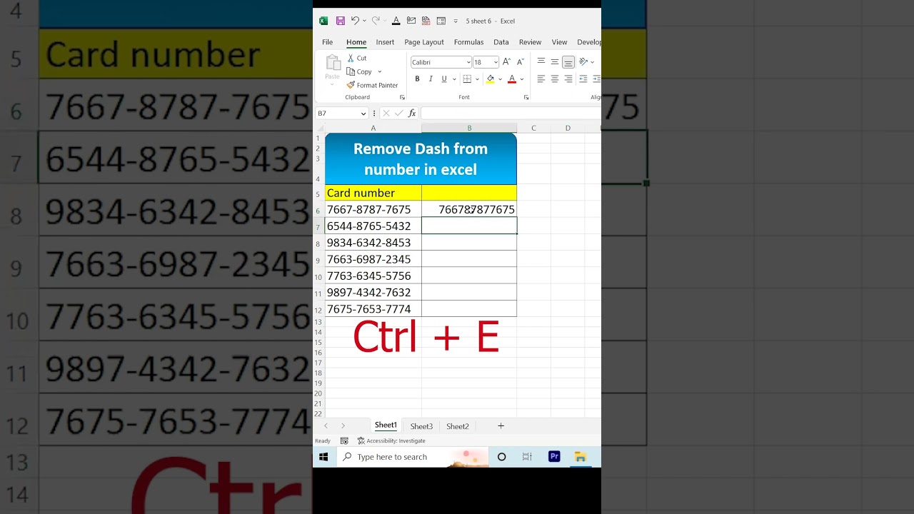 How to remove Dash or Hyphens in Excel 🔥|#excel #exceltutorial #microsoftexcel #shorts #excel shorts