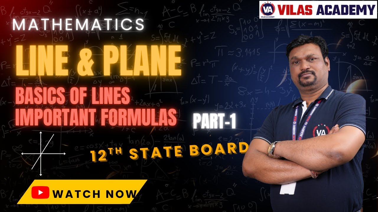Basics of Lines Important Formulas (Part-1) | Mathematics 12th State Board | by Vilas Academy
