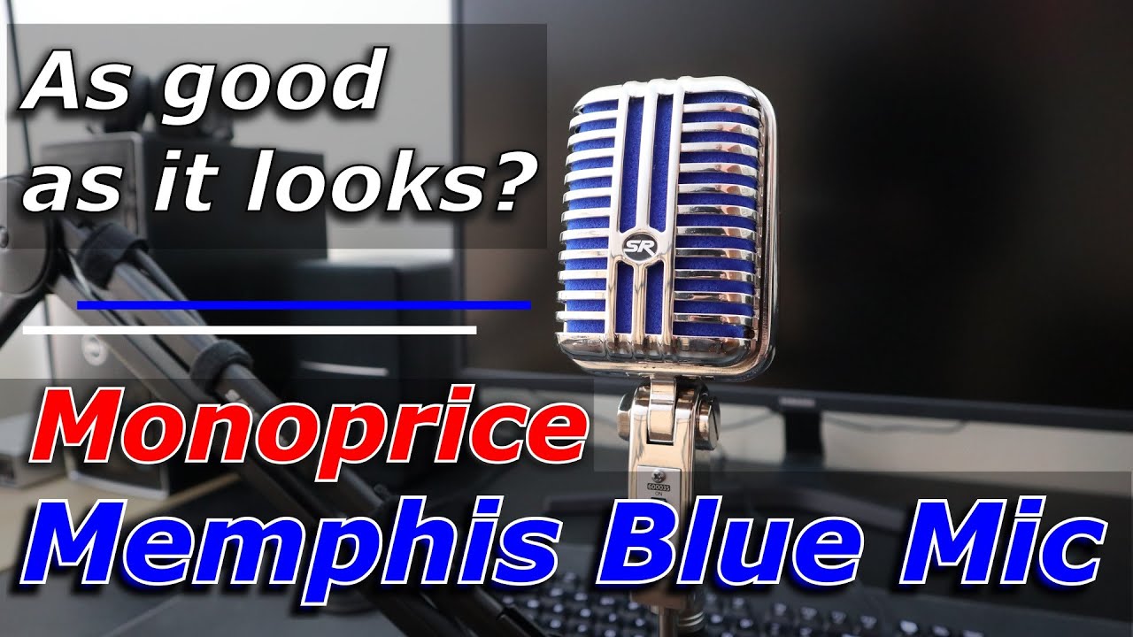 Monoprice Memphis Blue Dynamic Microphone Review, Setup & Unboxing // Retro Style Mic