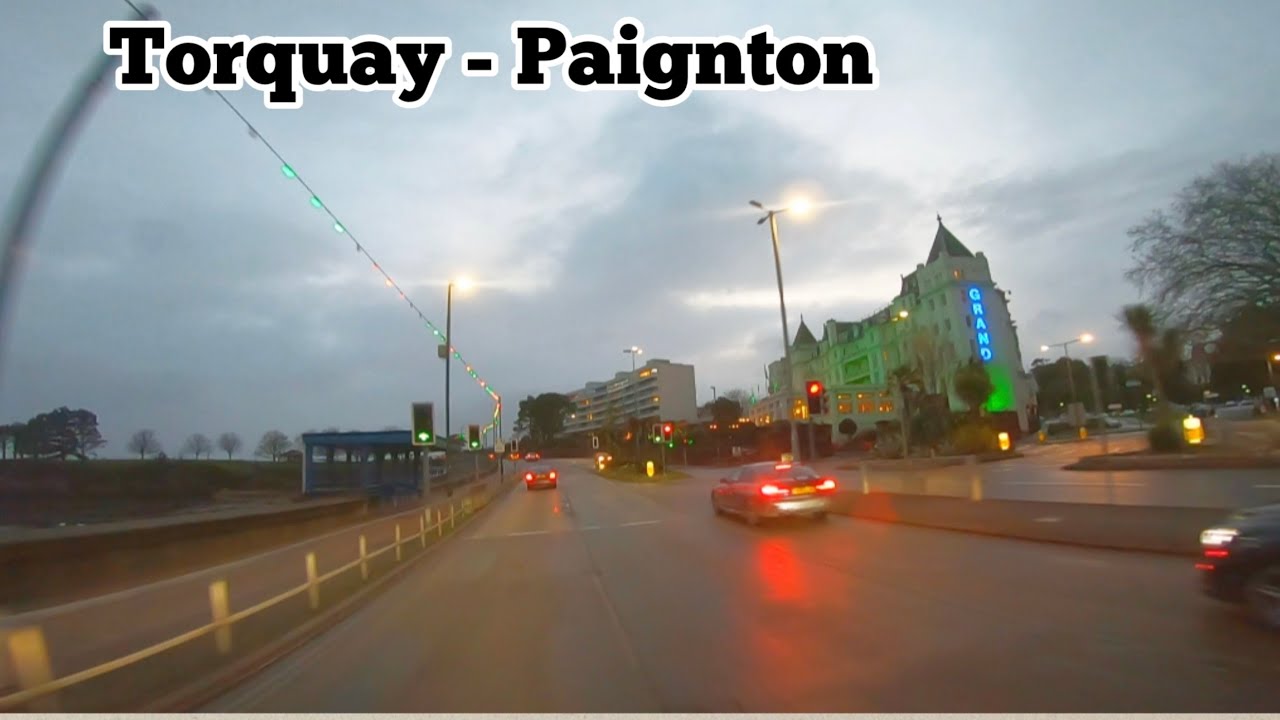 A drive with us production 28/12/22 Torquay - Paignton English Riviera real time winter dusk Torbay