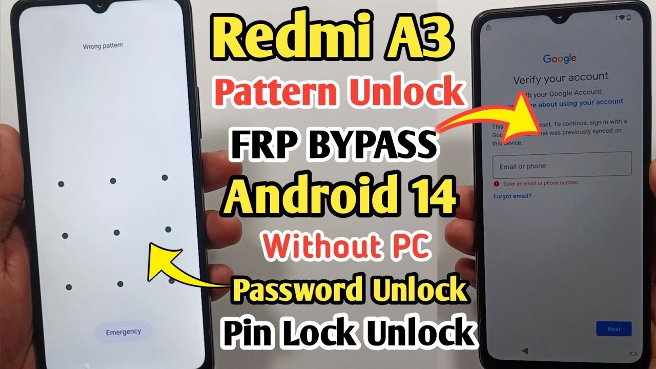 Redmi A3 Password , Pattern Unlock 2024 | Xiaomi Redmi A3 Frp Bypass Android 14 Without PC ❌Share ME