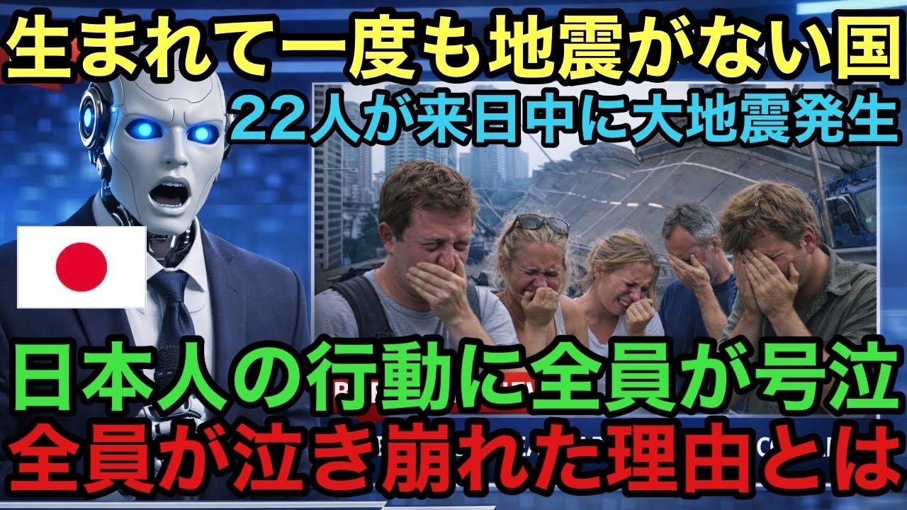 【海外の反応】「誰も叫ばない…」地震未経験の22人が来日中に震度4を体験→日本人の冷静さに号泣した理由