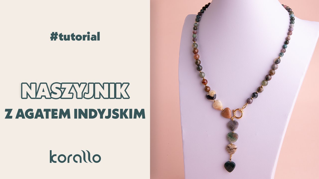 Efektowny naszyjnik z agatem indyjskim - #BiżuteryjneABC