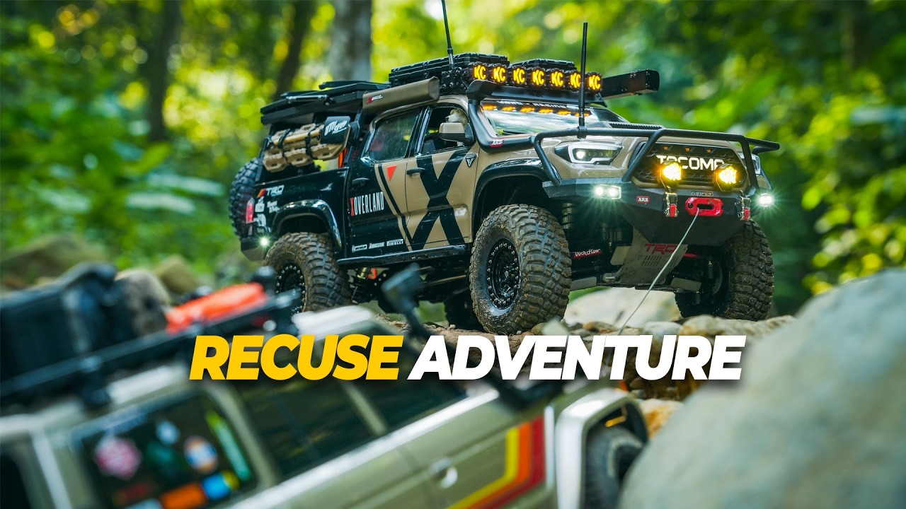 RC Crawler Toyota Tacoma Rescues LC60 KC10 | Extreme RC Cars 4x4 Off-Road Adventure
