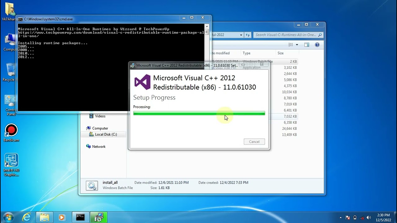 Microsoft Visual C++ 2012 Redistributable X86 11.0.61030 Installation