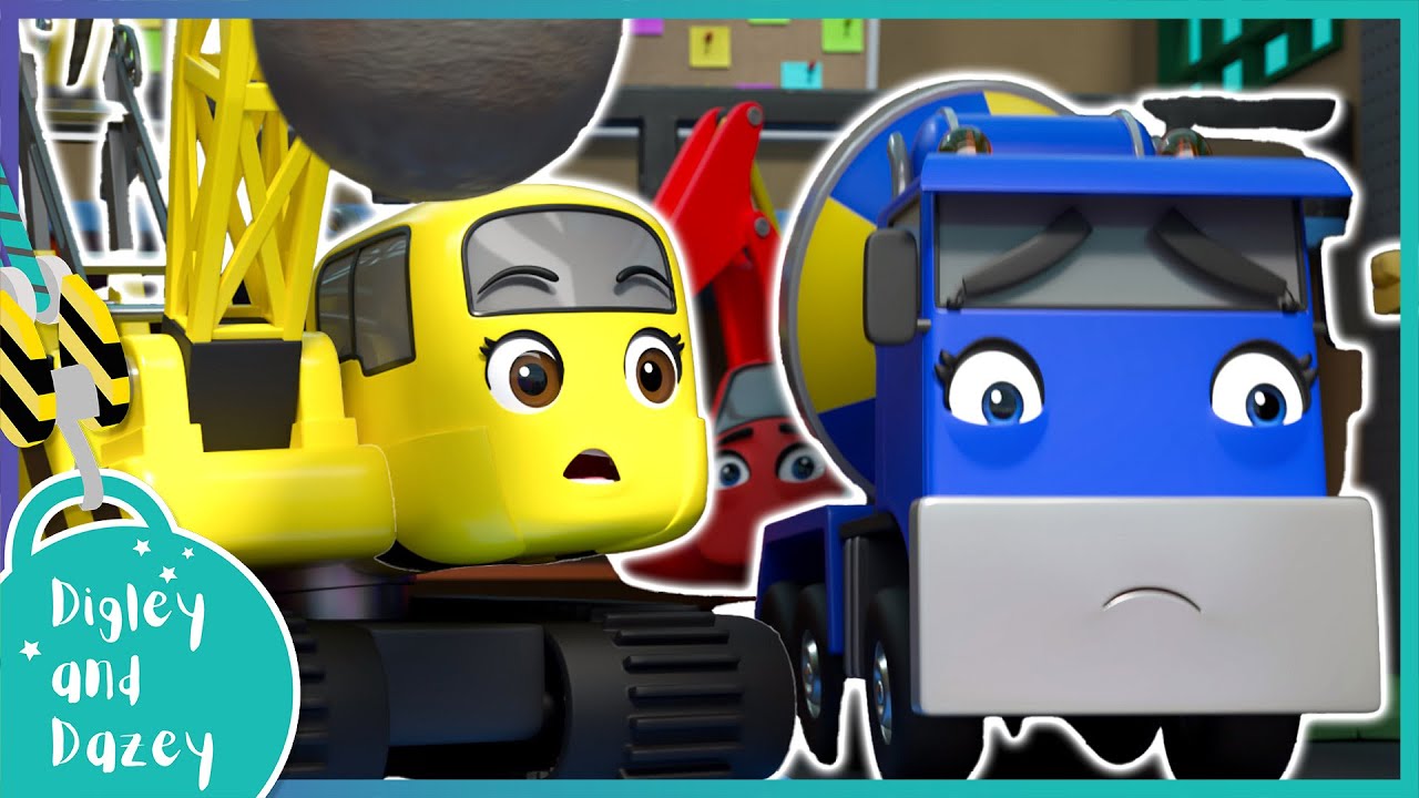 🚧 LOOK OUT! Fire At The Construction Site 🚜 | Digley and Dazey | Kids Construction Truck Cartoons