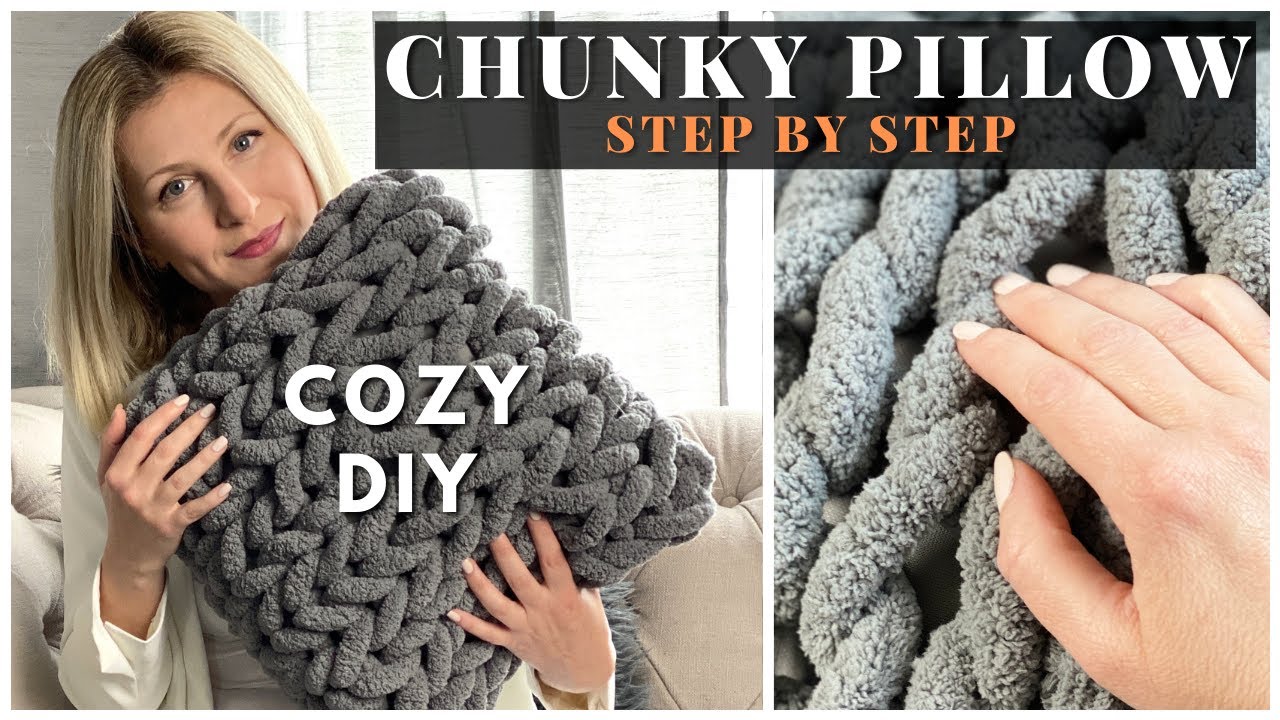 COZY HOME DECOR DIY - CHUNKY PILLOW. GIFT IDEA THAT ANYONE WOULD LOVE TO GET!