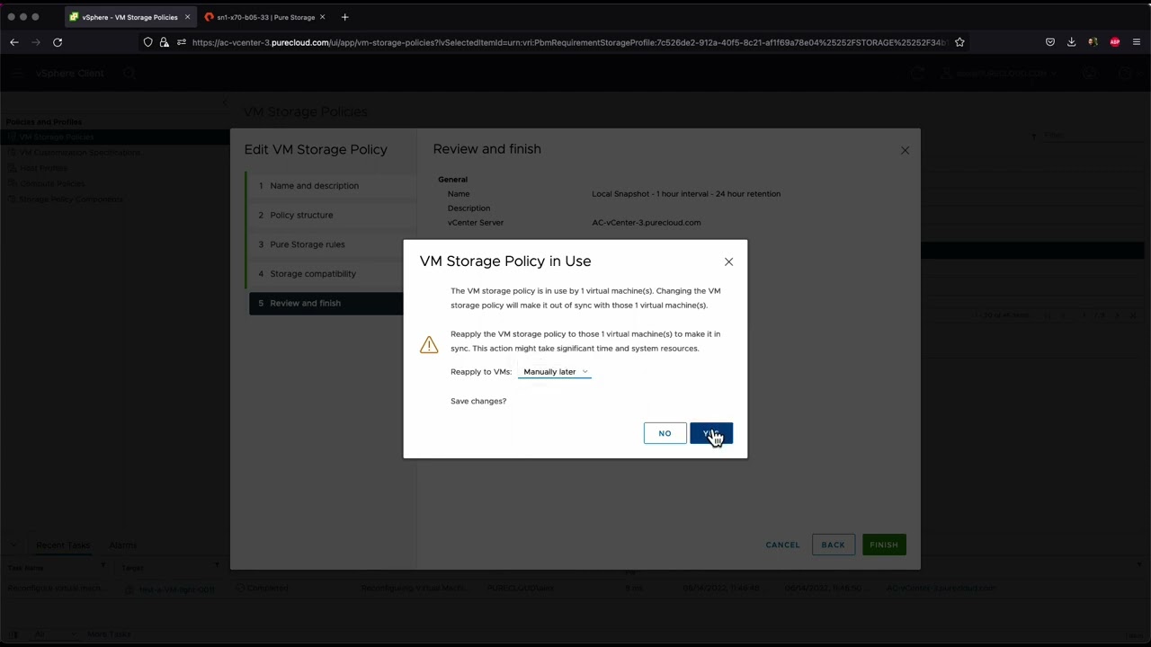 Pure Storage VASA Provider 2.0.0 - SPBM Local Snapshot Protection