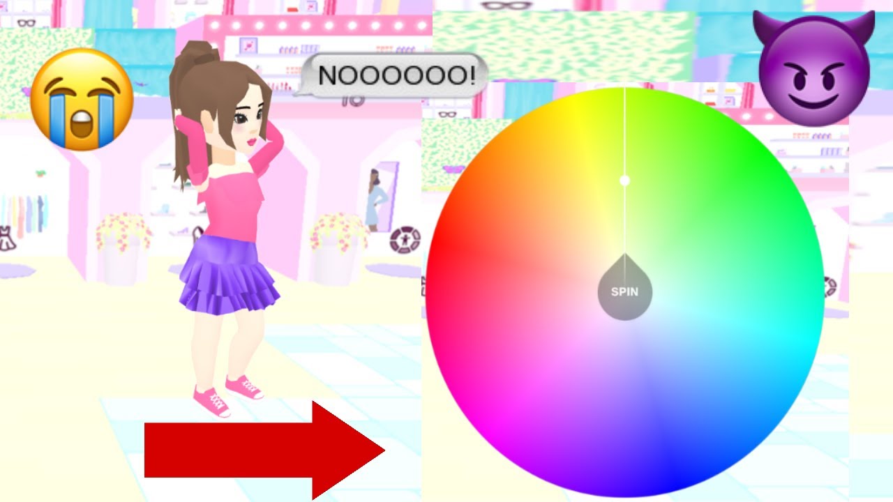 Wheel chooses the colors I use in Vortella's dress-up. 🫣😦 || Poki ||