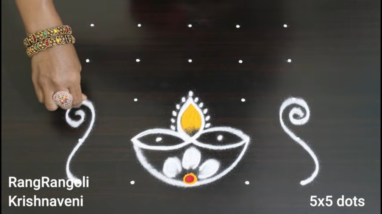 Kanuma Ratham Muggulu🌺5x5 dots Chariot Rangoli🌺Sankranthi Ratham Muggulu🌺RangRangoli Krishnaveni