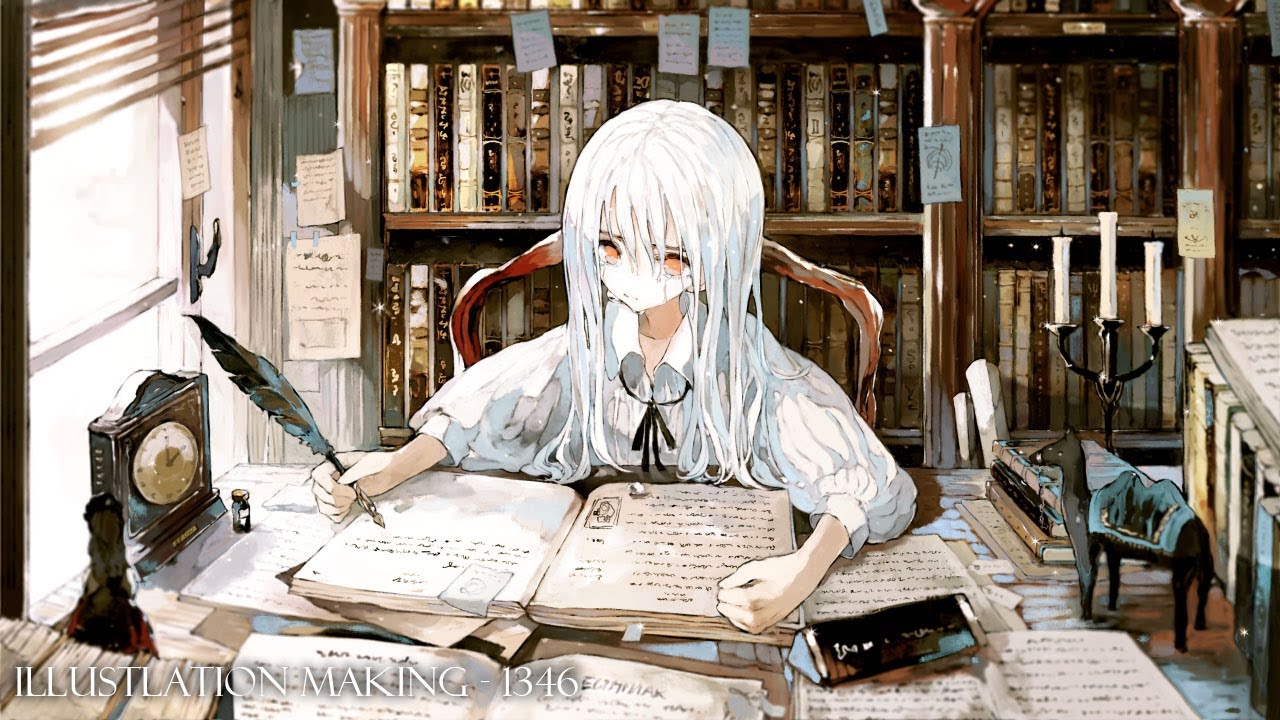 イラストメイキング Illustration Making - No.1346 - 192倍速　字幕解説🌙 speed painting