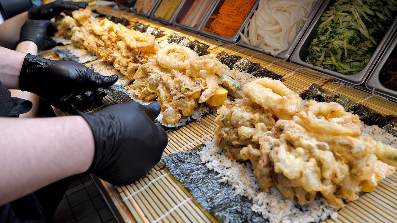 푸짐함 끝판왕? 입 찢어지는 초대형 김밥으로 대박난! 수제튀김 폭탄 후토마키 Japanese giant sushi roll & Udon - Korean street food