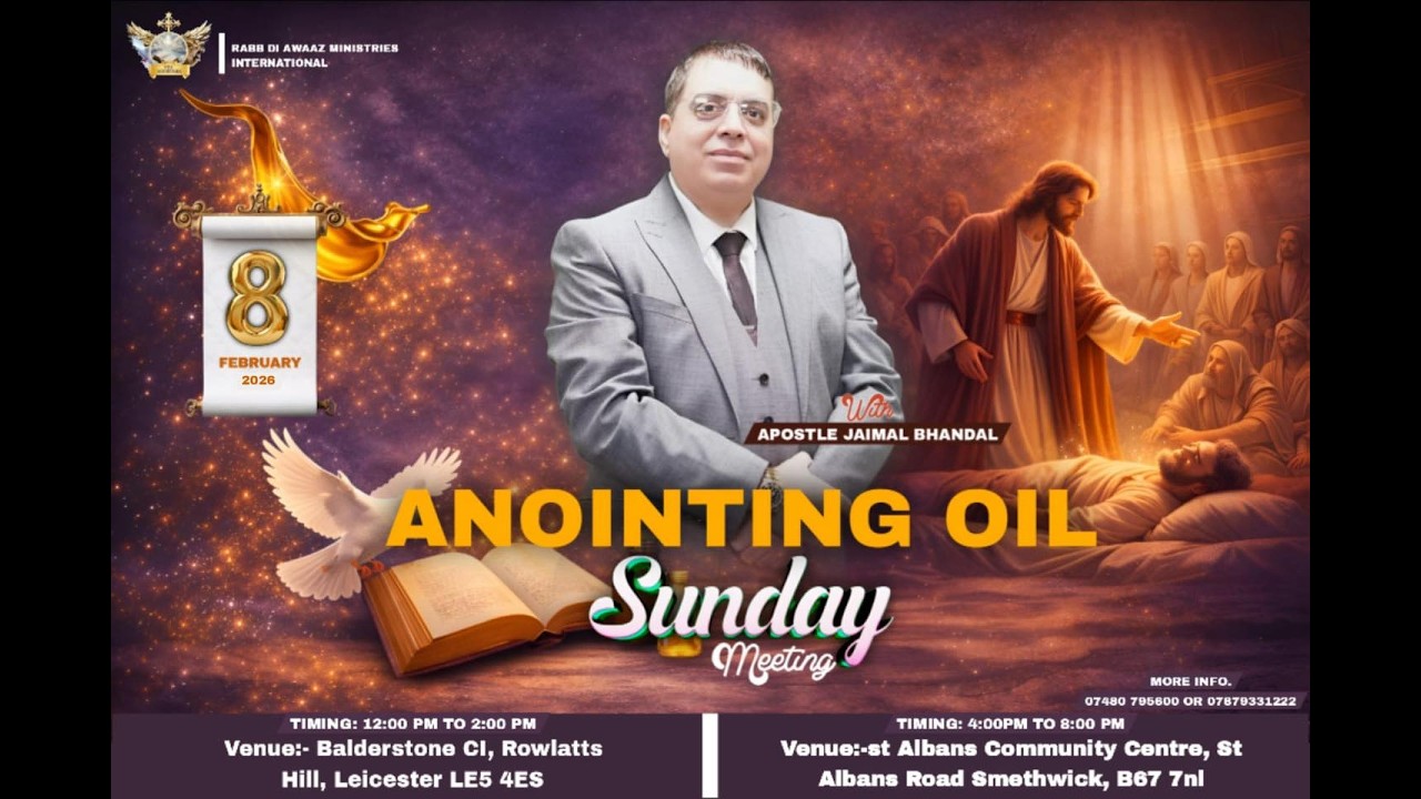 ANOINTING OIL SUNDAY SERVICE | APOSTLE JAIMAL BHANDAL | 08-02-2026 | RABB DI AWAAZ MINISTRIES INT