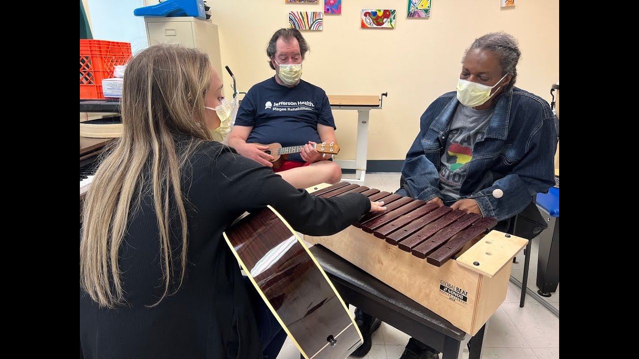 Music therapy jam session at Magee Riverfront