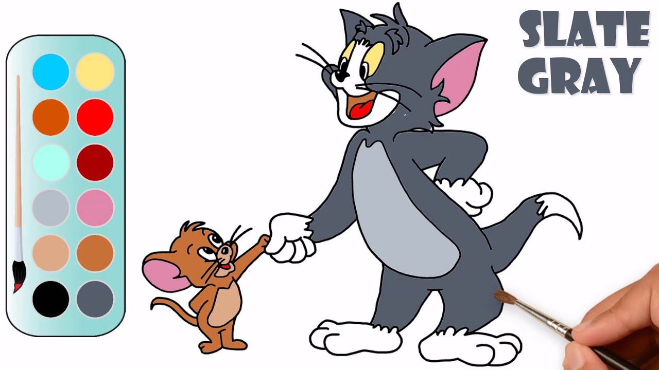 Tom & Jerry Drawing | Step by Step Coloring a Tom & Jerry | MHP Learning School
