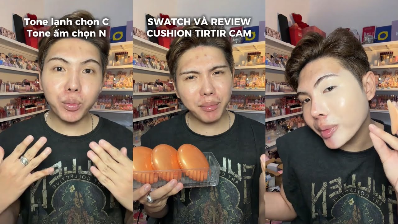 SWATCH VÀ REVIEW CUSHION TIRTIR CAM | NGHĨA I LÍT SON 