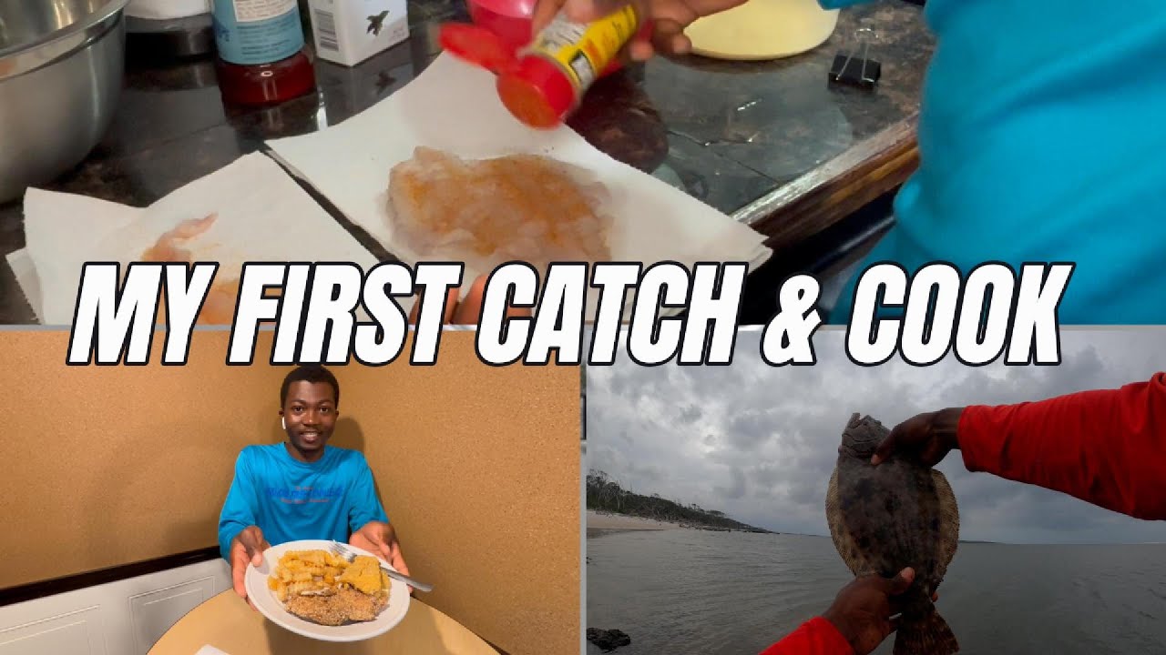 Fishing the Beach for Dinner! (MY FIRST CATCH, CLEAN AND COOK!!)