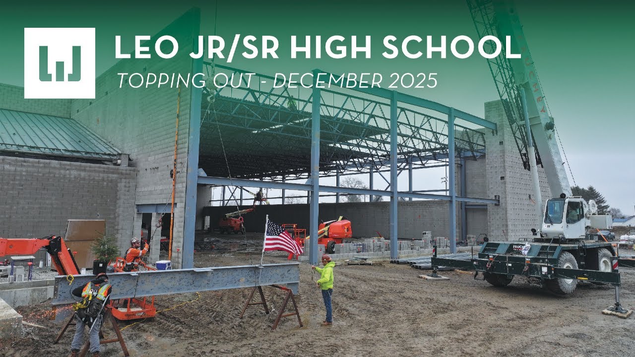 Leo High School Fieldhouse - Topping Out