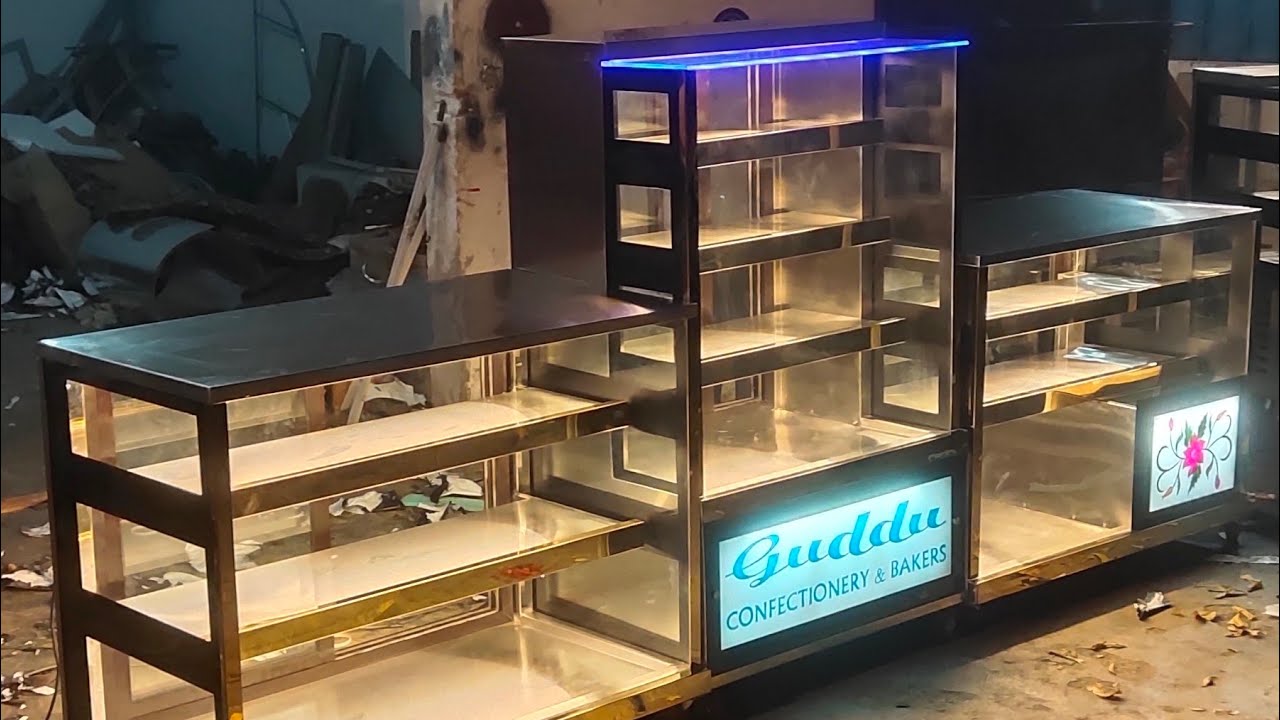 Cake pastry display counter || ice cooling || awesome looking.