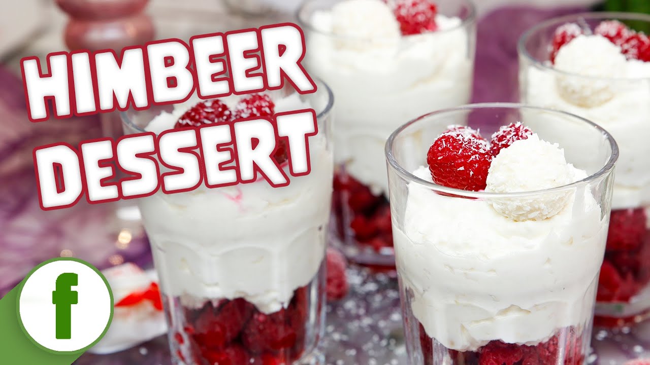 Exotisches Dessert im Glas mit Raffaellocreme und Himbeeren | Cremig & Lecker