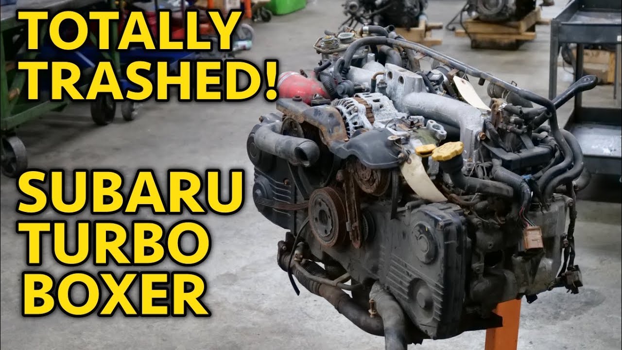 Tearing Down A TRASHED Subaru EJ255 Turbo Engine!