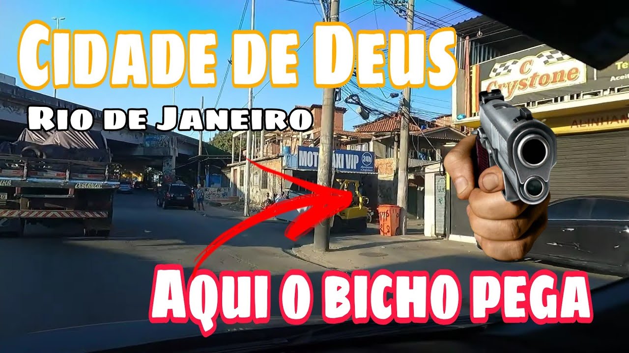 05- PASSANDO POR DENTRO DA CIDADE DE DEUS RIO DE JANEIRO SENTINDO O CRISTO REDENTOR, VIAGEM DE CARRO