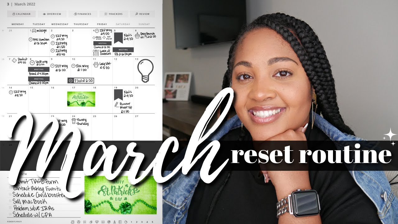 MARCH 2022 PLAN WITH ME/MONTHLY PLANNER RESET ROUTINE | Budget Recap, Monthly Budget, Goals and more