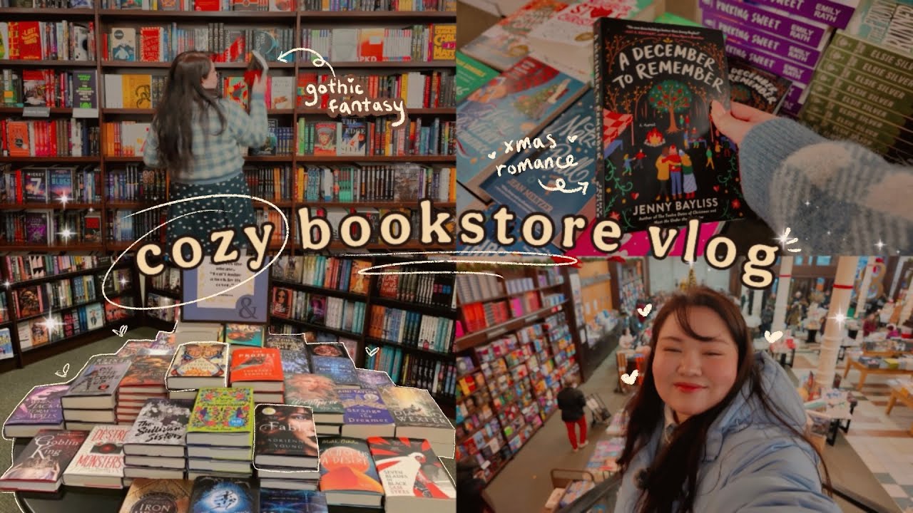 cozy bookstore vlog 🧸📚 holiday romance & fantasy book shopping at barnes & noble + the nyc library