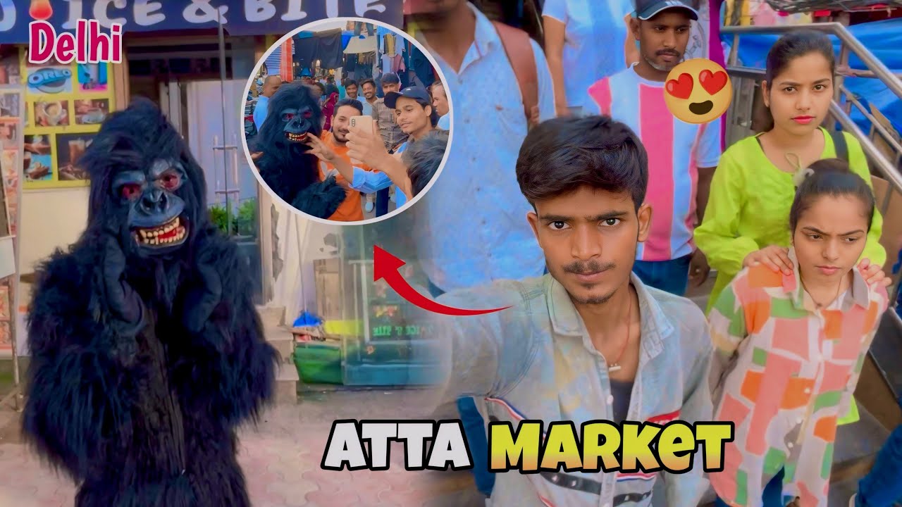 ￼ Atta market gorilla reaction, video Noida sector ￼18￼￼😍😍