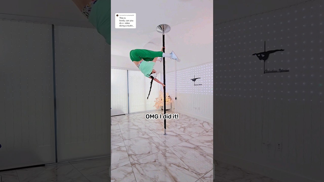 Doing Dynamic tricks on a spinning pole