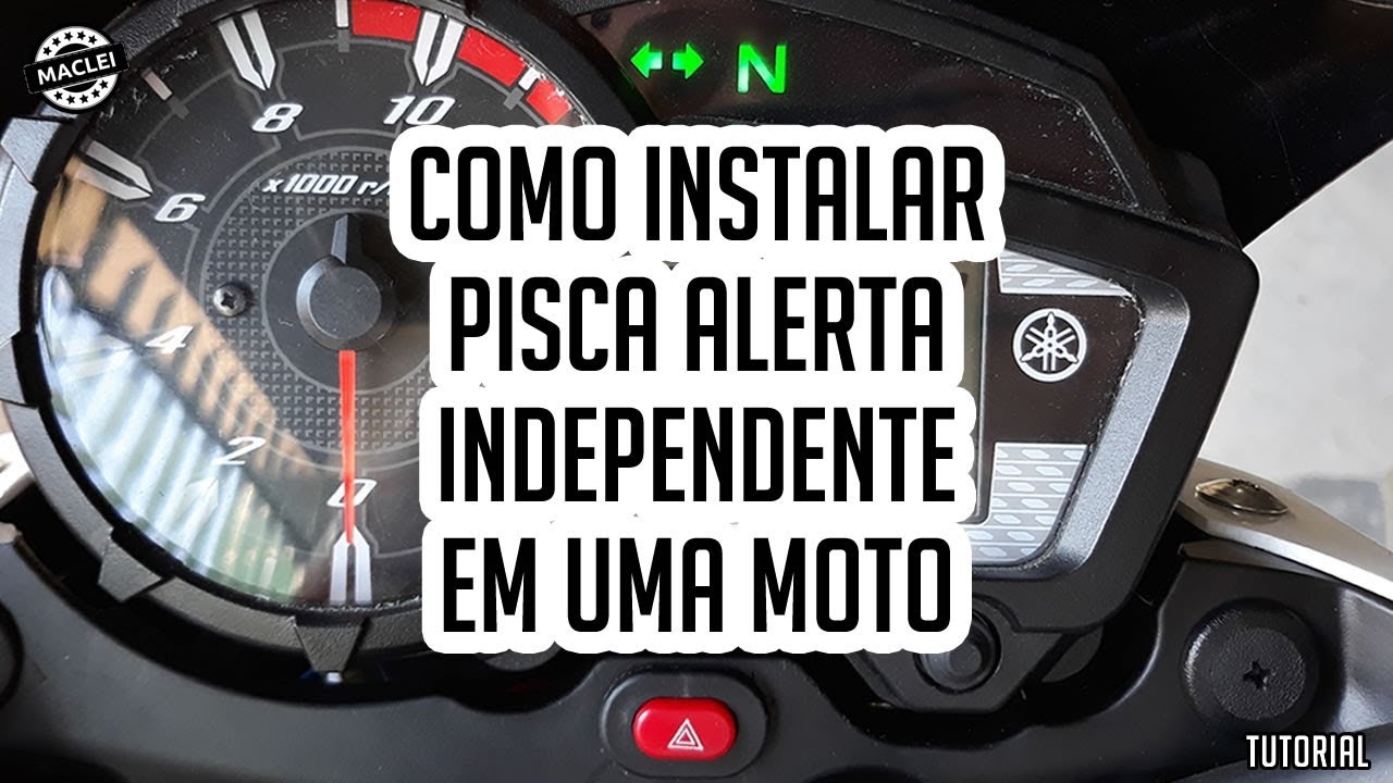 COMO INSTALAR PISCA ALERTA INDEPENDENTE NA MOTO COM UM SÓ BOTÃO