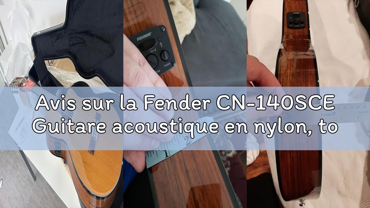 Avis sur la Fender CN-140SCE Guitare acoustique en nylon, touche en noyer, noir avec étui, Inclus de
