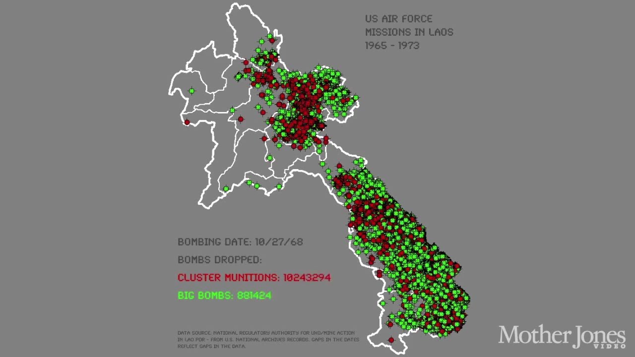 Bombing Missions Over Laos From 1965-1973