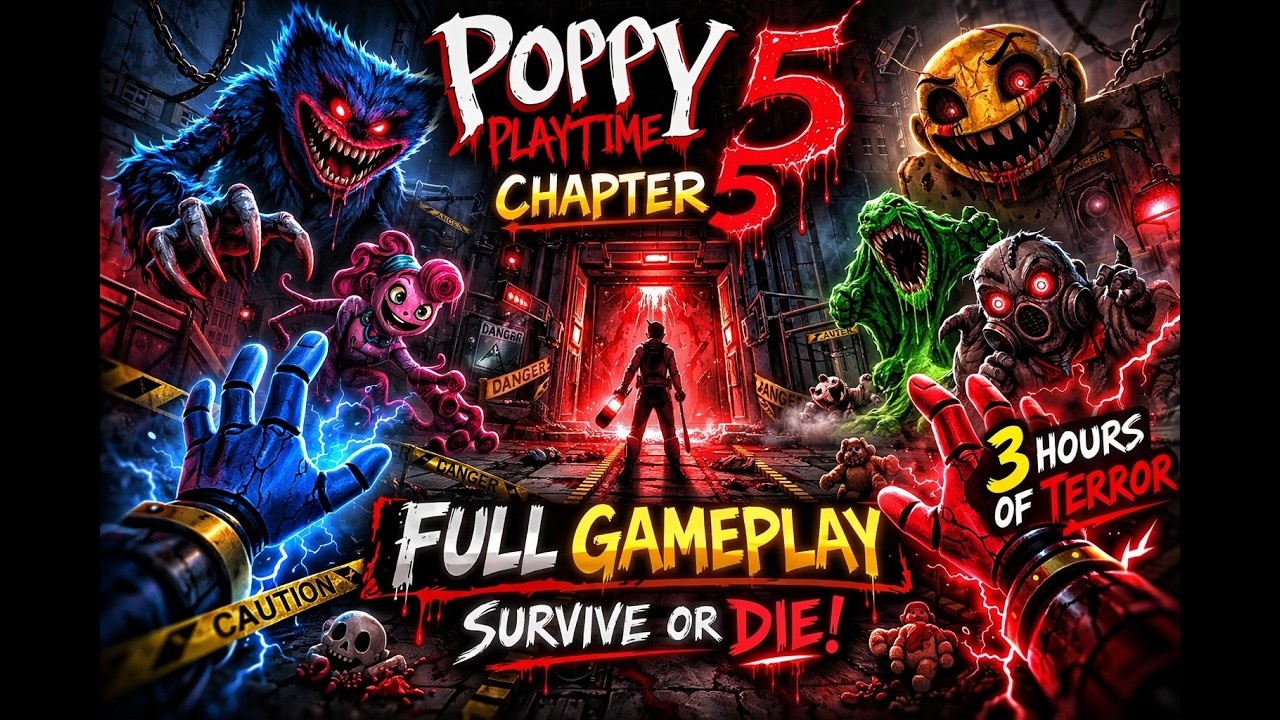 3 HOURS of PURE TERROR 😱 | Poppy Playtime Chapter 5. I survive till the end or is this my last tape?