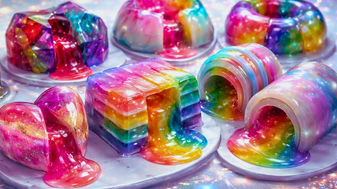 🌈😌 Which Colorful Glass Dessert Is Your Favorite? | Visual ASMR 😌🌈