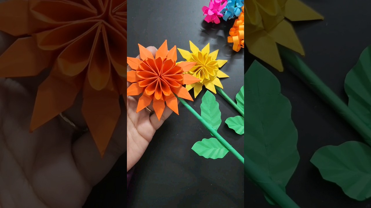 origami sunflower🌻 | how to make sunflower with paper 